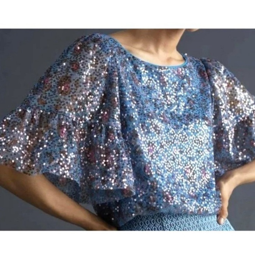 Maeve Sequined Blouse Top